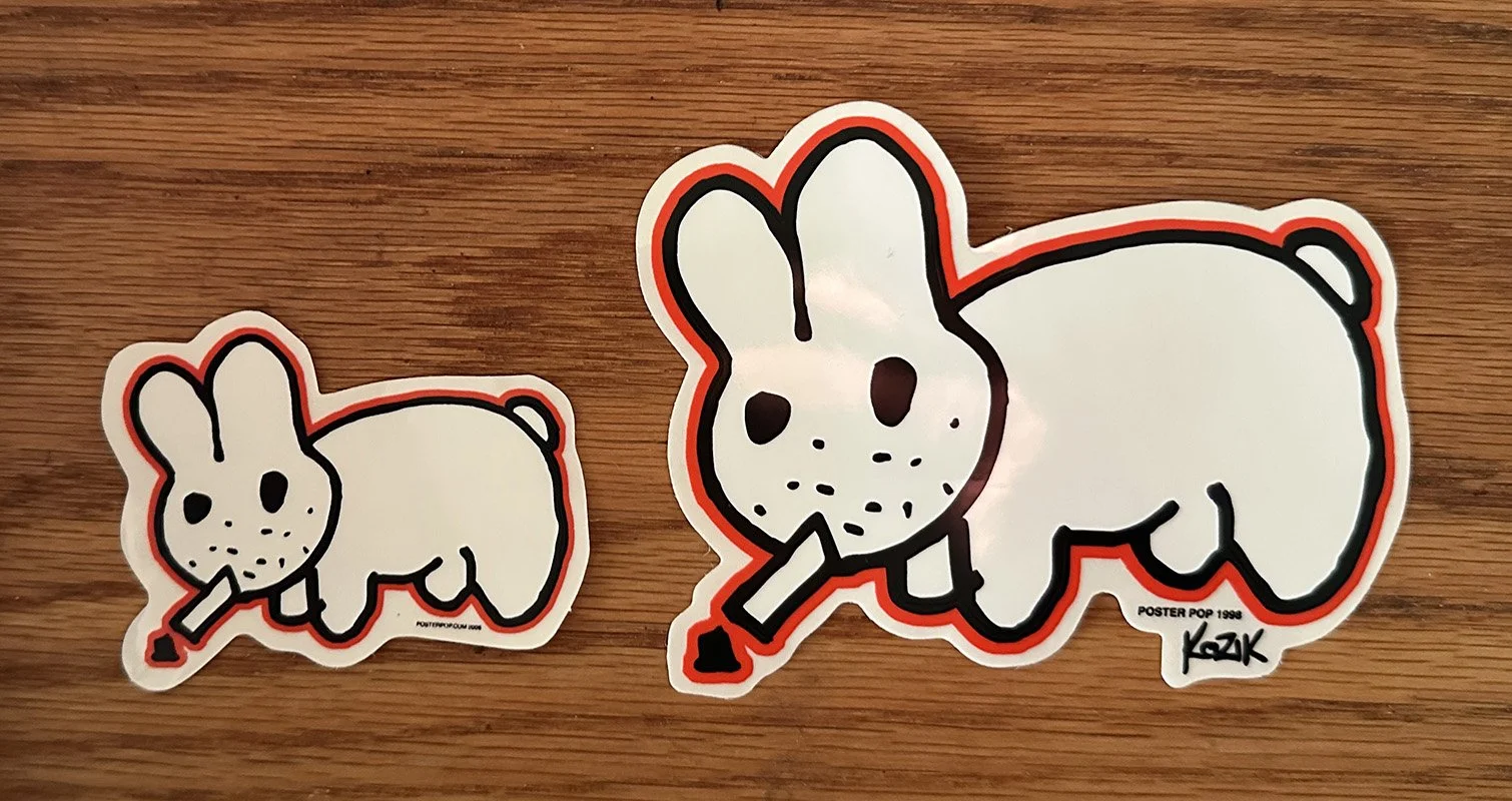 Kozik Smokin Bunny Vintage Poster Pop Sticker — PosterPop.com